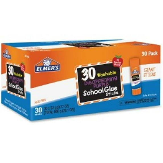 Elmer Products E605 Disappearing Purple All Purpose Glue Sticks, Purple & Clear