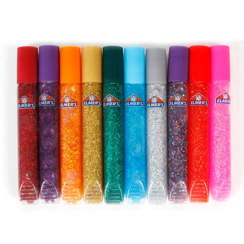 Elmer's Washable Glitter Glue Pens, Pack of 5 Pens, Bright Confetti Glitter  Colors (E653)