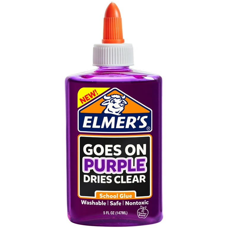 This July 19, 2018, photo shows a display of sparkle Elmer's glue in a  Walmart in Pittsburgh. Elmer's has been expanding beyond its famous white  school glue to purple, pink and blue