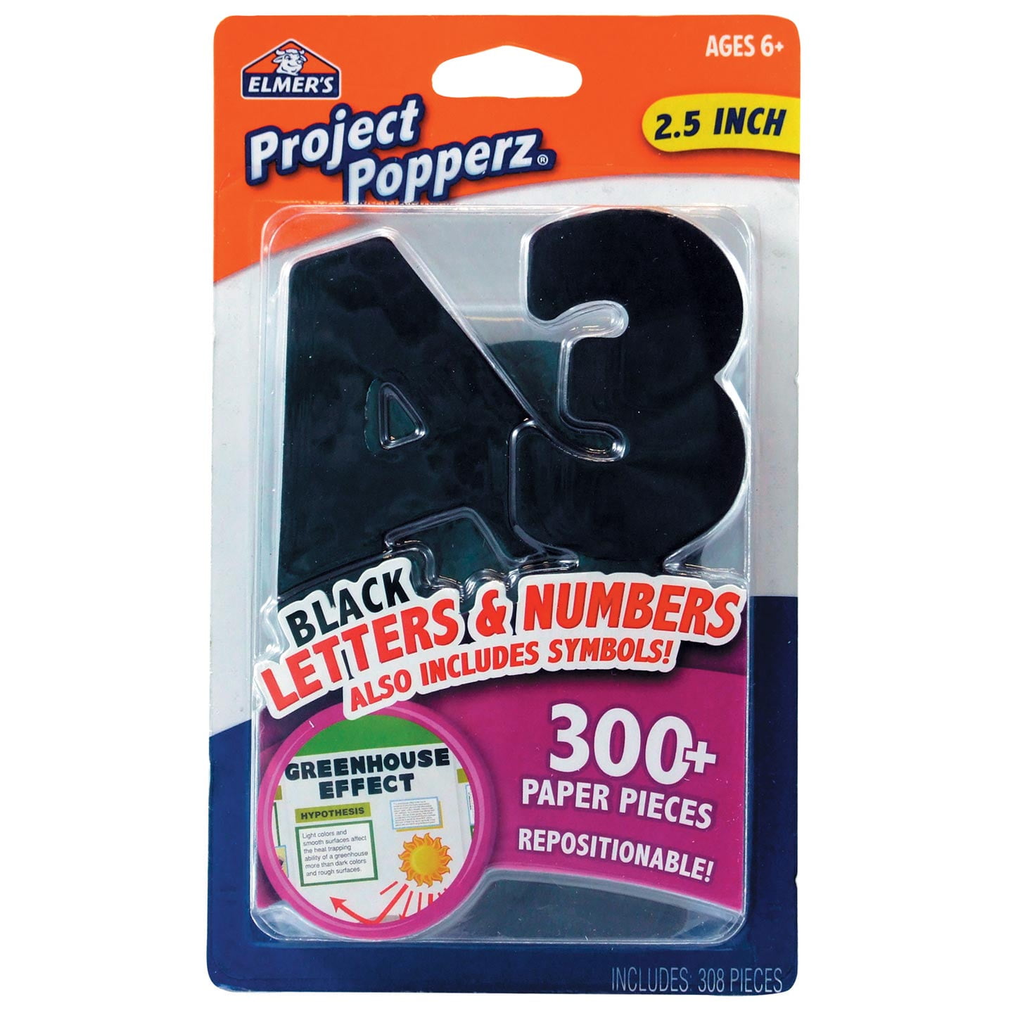 Elmer's Adhesive Letters and Numbers: black, 308 pieces