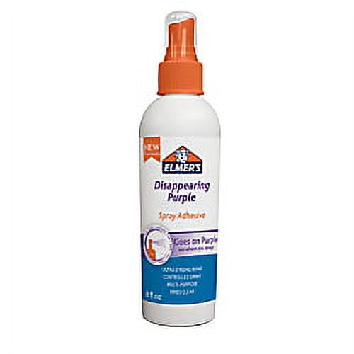 Elmer's Adhesive Spray Disappearing Purple Dries Clear Ultra Strong Bond 8  oz