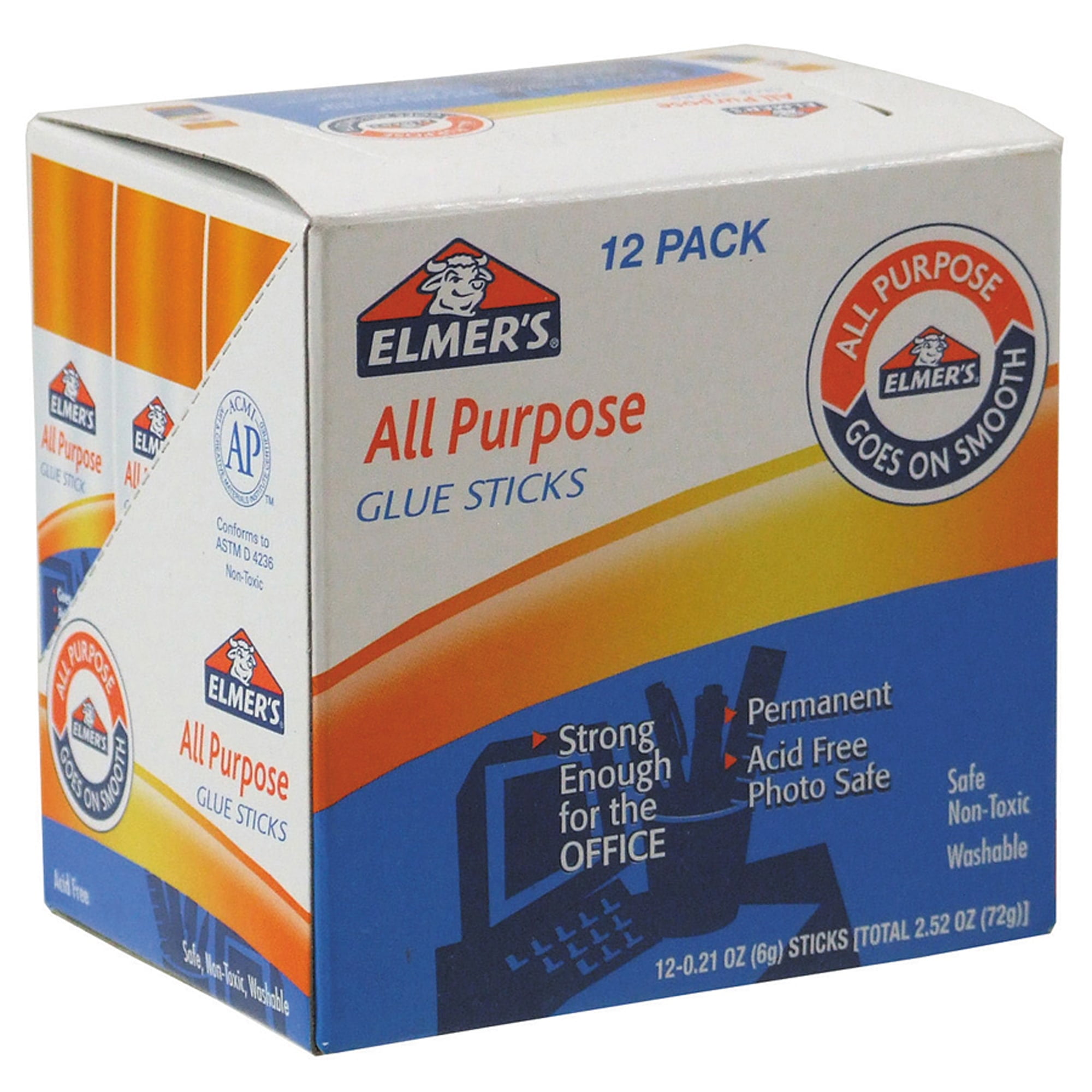 ELMERS Elmer's All-Purpose Glue Sticks, 0.21 Oz, Pack Of 12