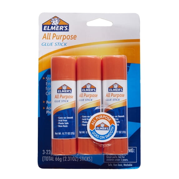 Elmer's Disappearing Glue Sticks, Purple, 0.21 oz, 4 Pack