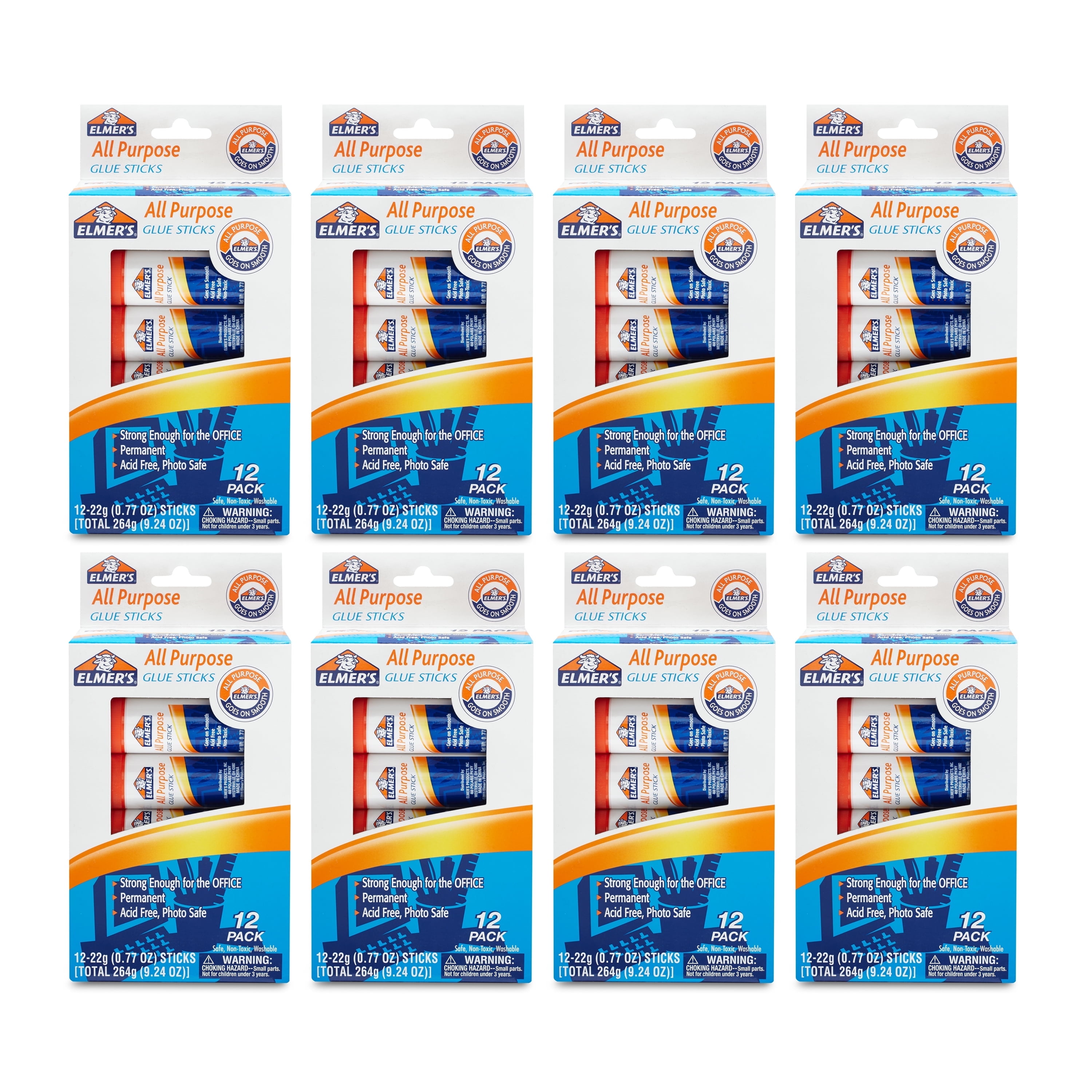 Elmer's All-Purpose Glue Sticks, 0.77-Ounces Each, 8 Boxes of 12 (96 Glue Sticks)