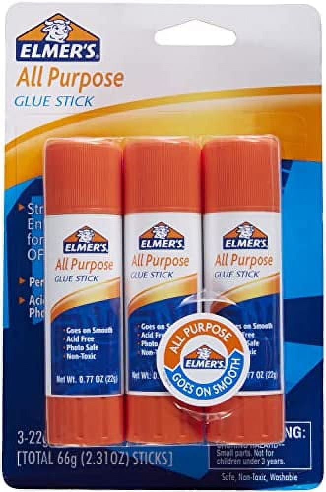 Elmer's All Purpose Glue Sticks, Washable, 22 Grams, 3 Count