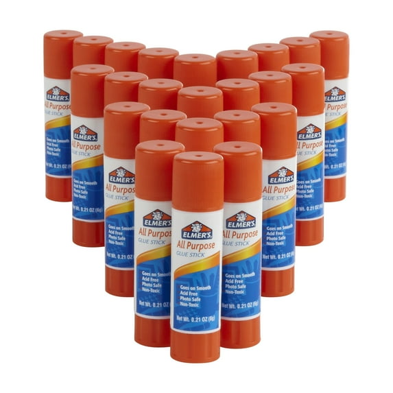 Elmer's All-Purpose Permanent Glue Stick, White Application, 0.21 oz., 24 Pack