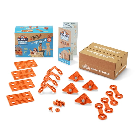 Elmer's Build It Tools, Cardboard Creation 20-Piece Expansion Set, Ages 6 and Up