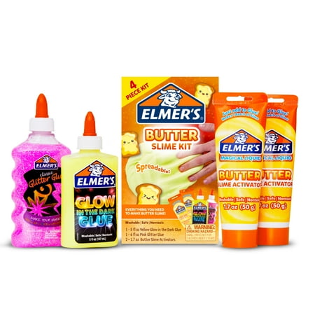 Elmer’s Butter Slime Kit with Assorted Glue and Activator, 4 Count