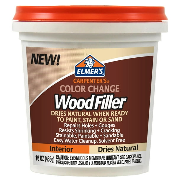 Elmer's Carpenter's Color Change Wood Filler, Natural, 16 oz.