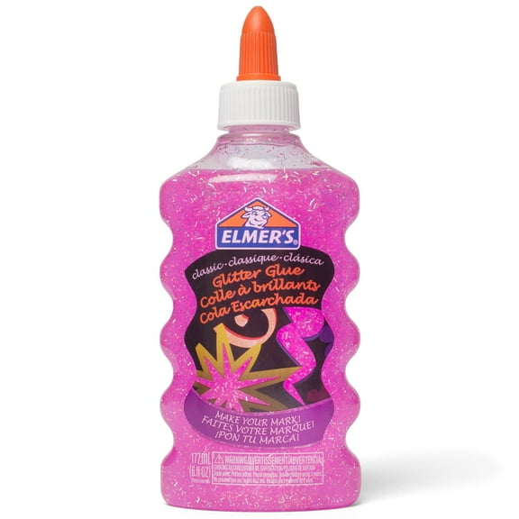 Elmer's Classic Glitter Glue, Washable, Pink, 6 oz.