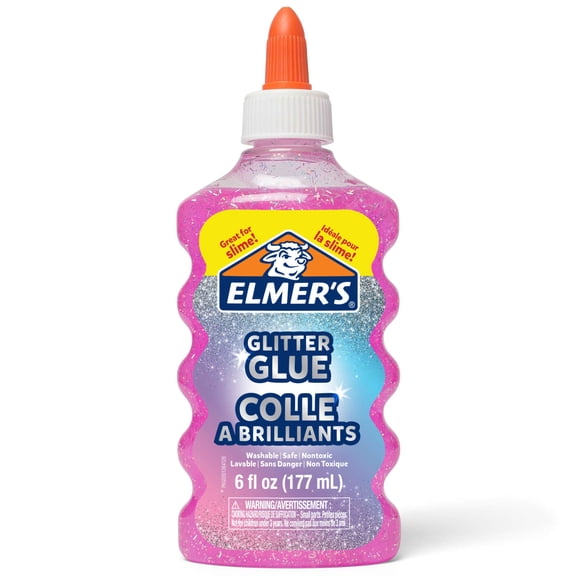 Elmer's Classic Glitter Glue, Washable, Pink, 6 oz.