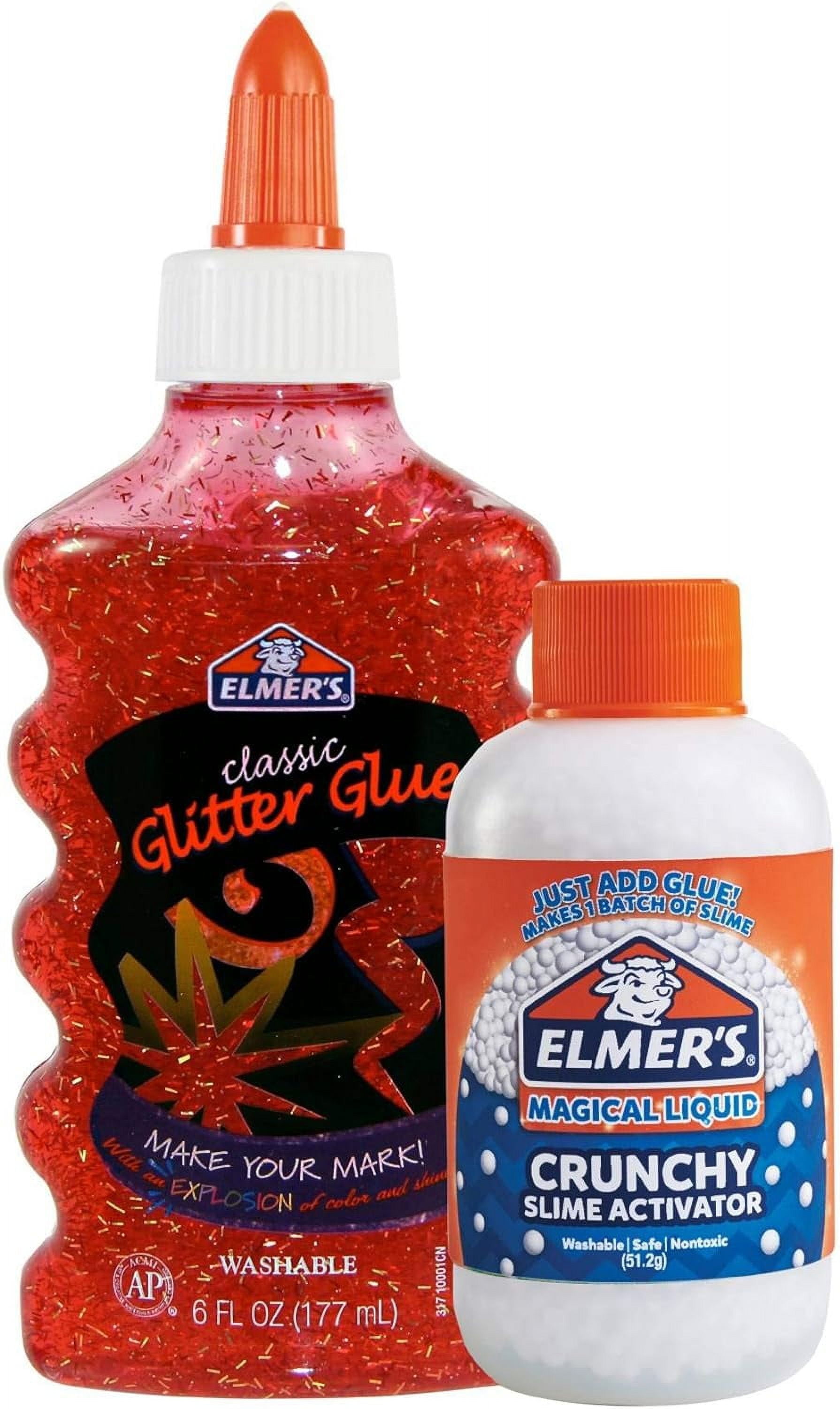 Elmer's Classic Glitter Glue with Crunchy Magical Liquid Budnle, 6 oz