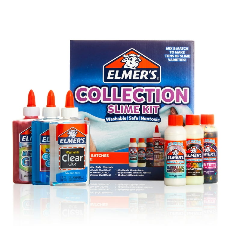Elmer's Collection Slime Kit: Translucent Metallic Glue, Glow in