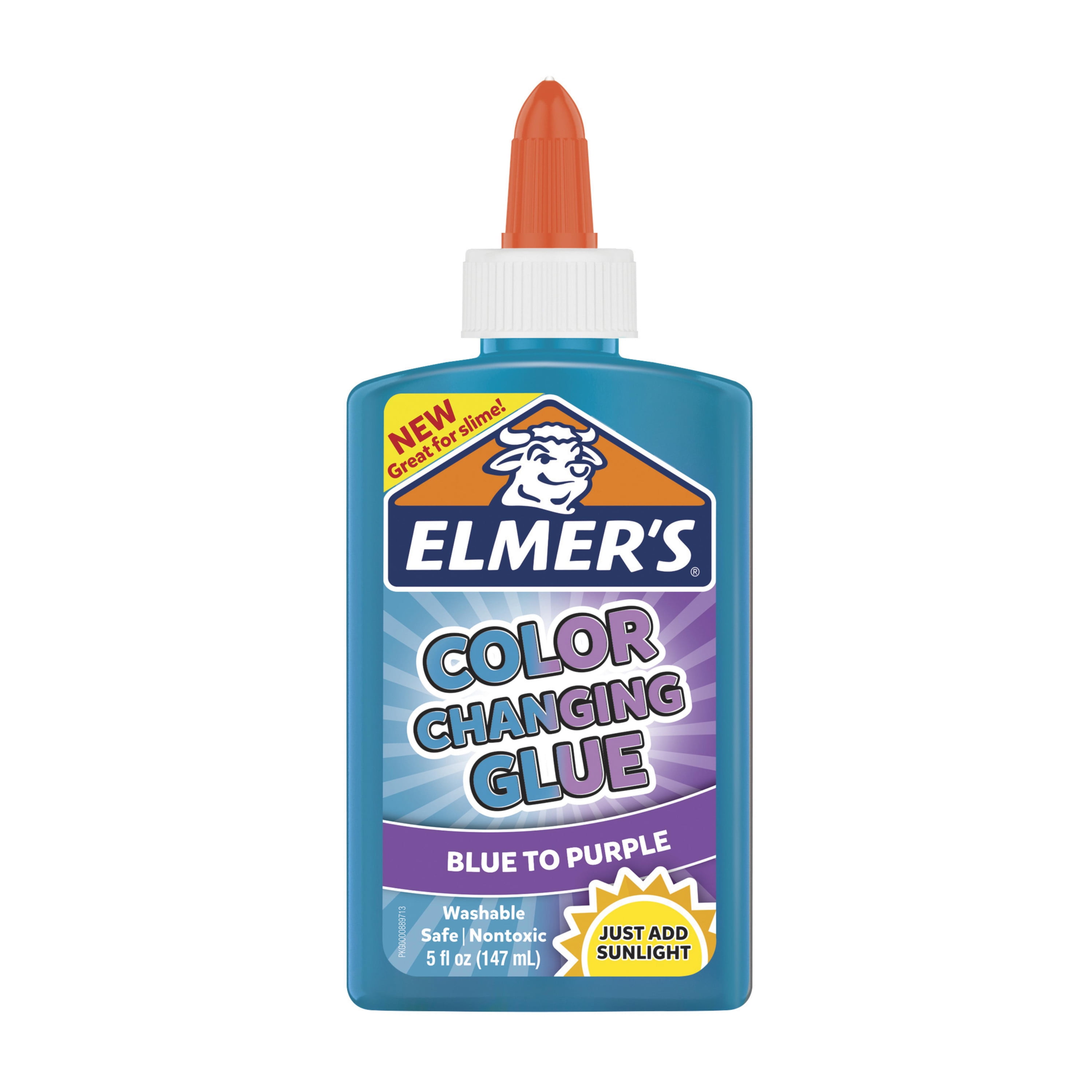 Elmer's Color Changing Liquid Glue, Great for Making Slime, Washable, Pink  to Purple, 5 Ounces 