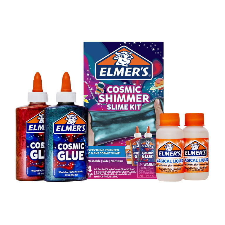 Elmer's Cosmic Shimmer Slime Kit, Contains Elmer's Liquid Glue and Slime  Activator, 4 Count