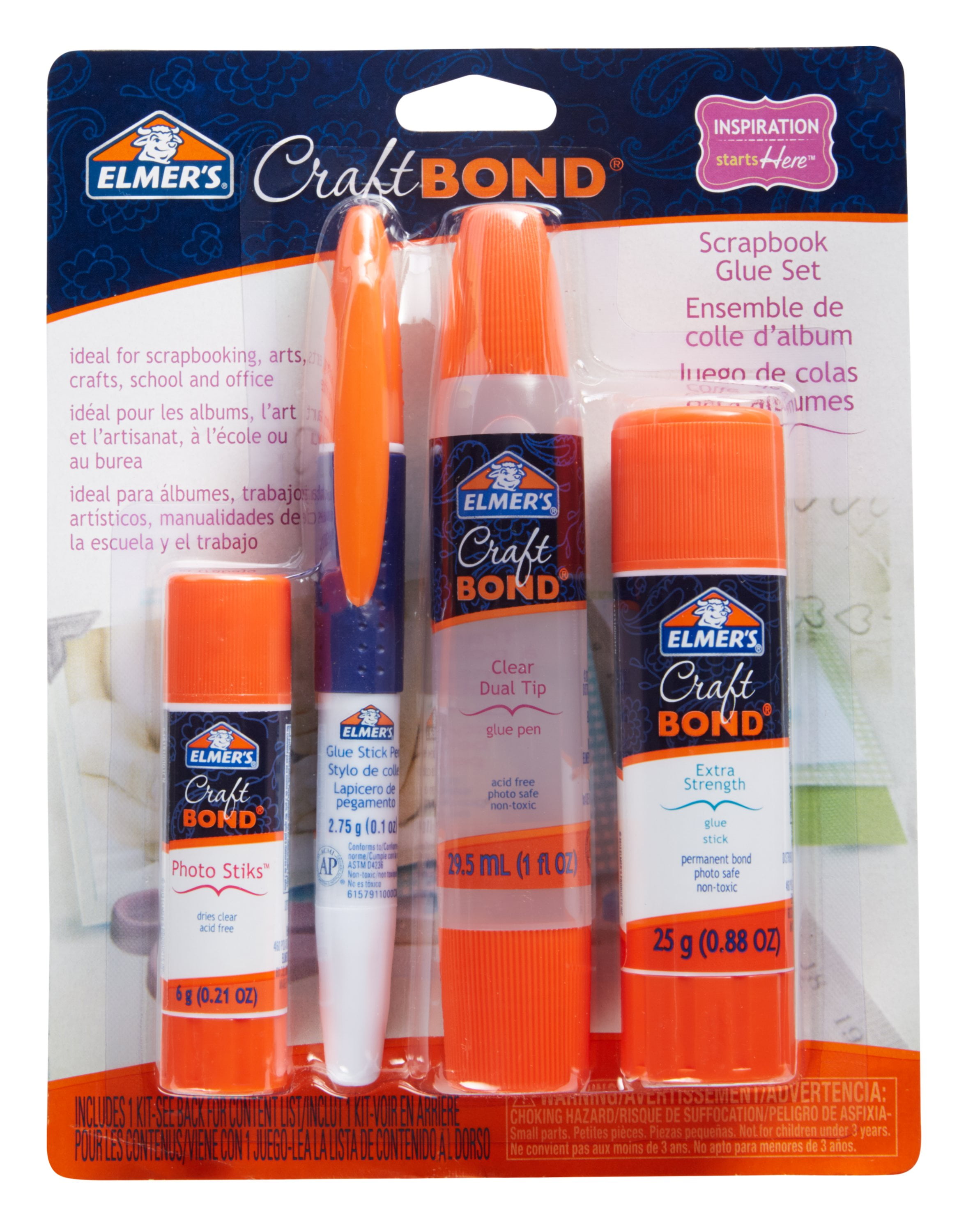 CELL DISTRIBUTORS Elmers Craft Bond Scrapbook Glue Set, 4 Types of Craft Glue