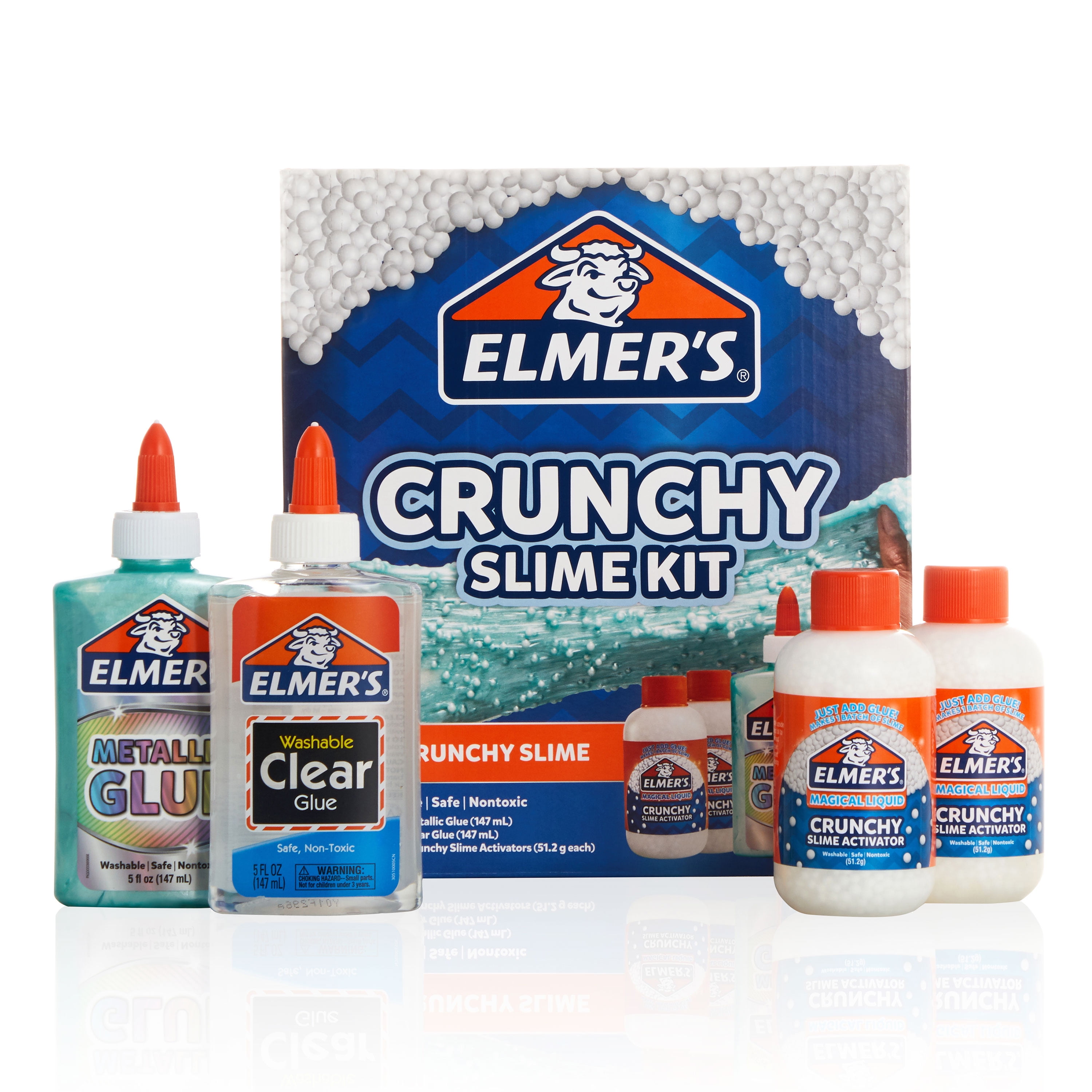 Elmer's Crunchy Slime Kit: Supplies Include Metallic & Clear Liquid Glue,  Crunchy Magical Liquid Activator, 4 Count