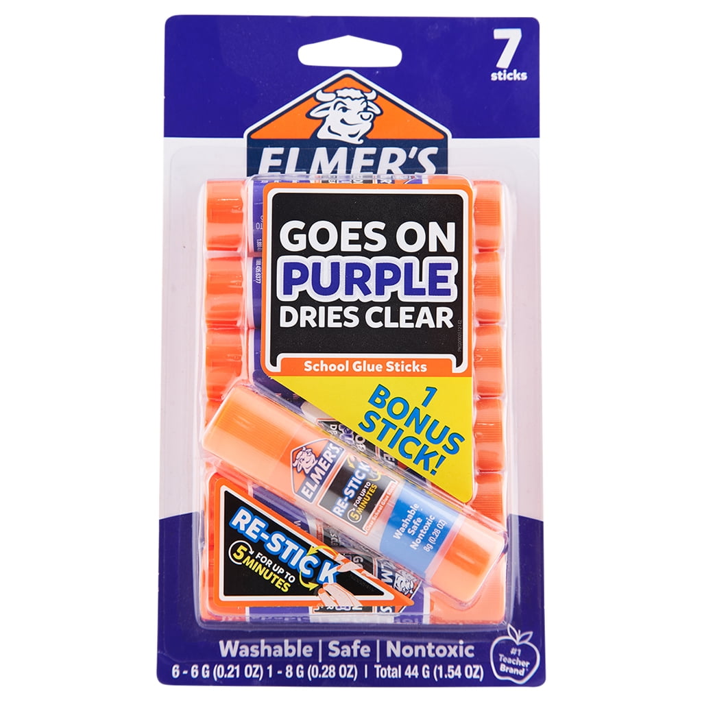 Elmer's Disappearing Purple Glue Stick 7 Ct .21 oz