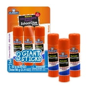 Elmer's Disappearing Purple School Giant Glue Sticks, Washable, 22 g Each, 3 Count
