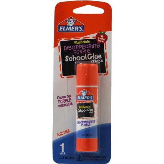 Elmer's Disappearing Purple School Glue Stick 0.21 oz Single Stick (E513)