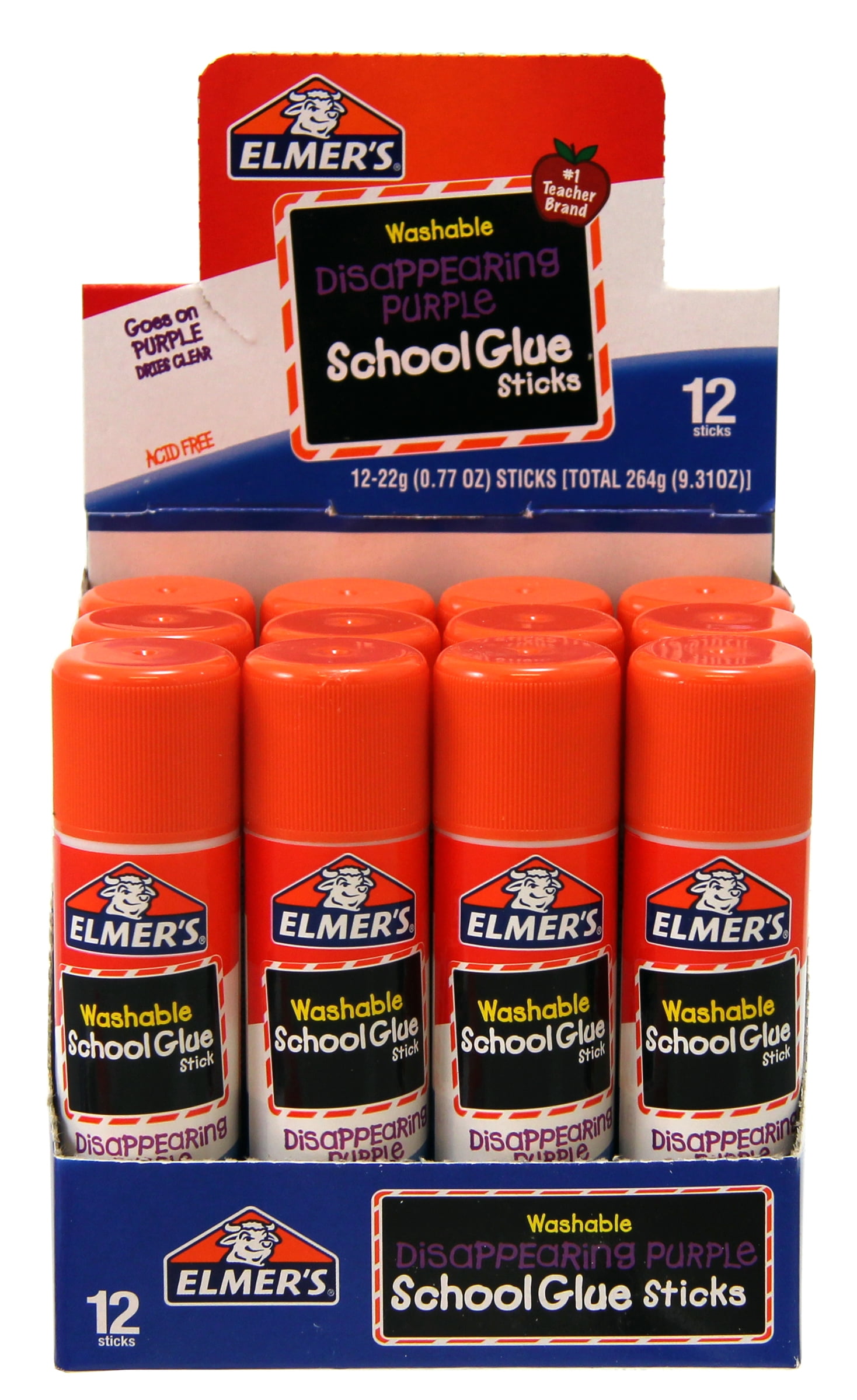 Elmer's Disappearing Purple School Glue Sticks, Washable, 6 Grams