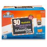Elmer's Disappearing Purple School Glue Sticks, Washable, 7 Gram, 30 Count