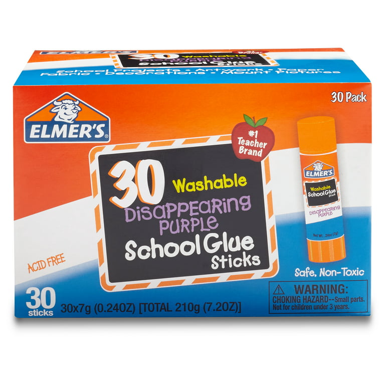3 Elmers Washable School Glue Sticks - Disappearing Purple .77oz