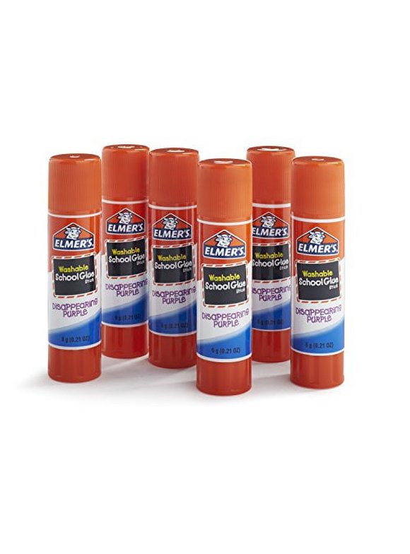 Elmer's Disappearing Purple School Glue, Washable, 6 Pack, 0.21-ounce sticks (Pack of 14)