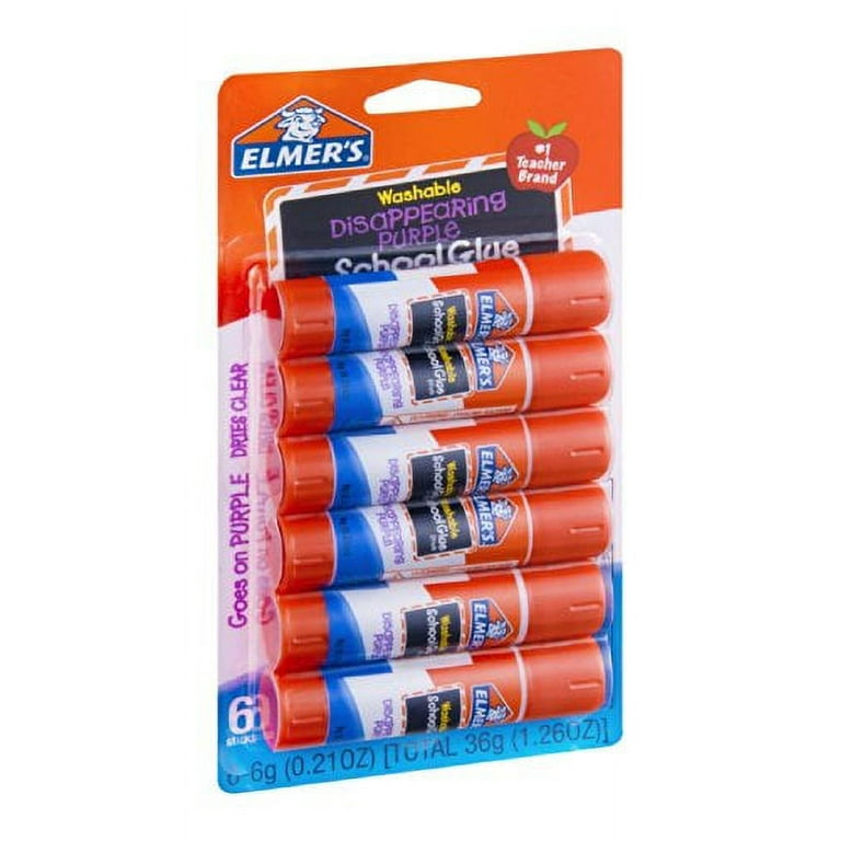 Elmer's® Washable Disappearing Purple School Glue Sticks, 0.77 Oz, Pack Of  3 Sticks - Zerbee