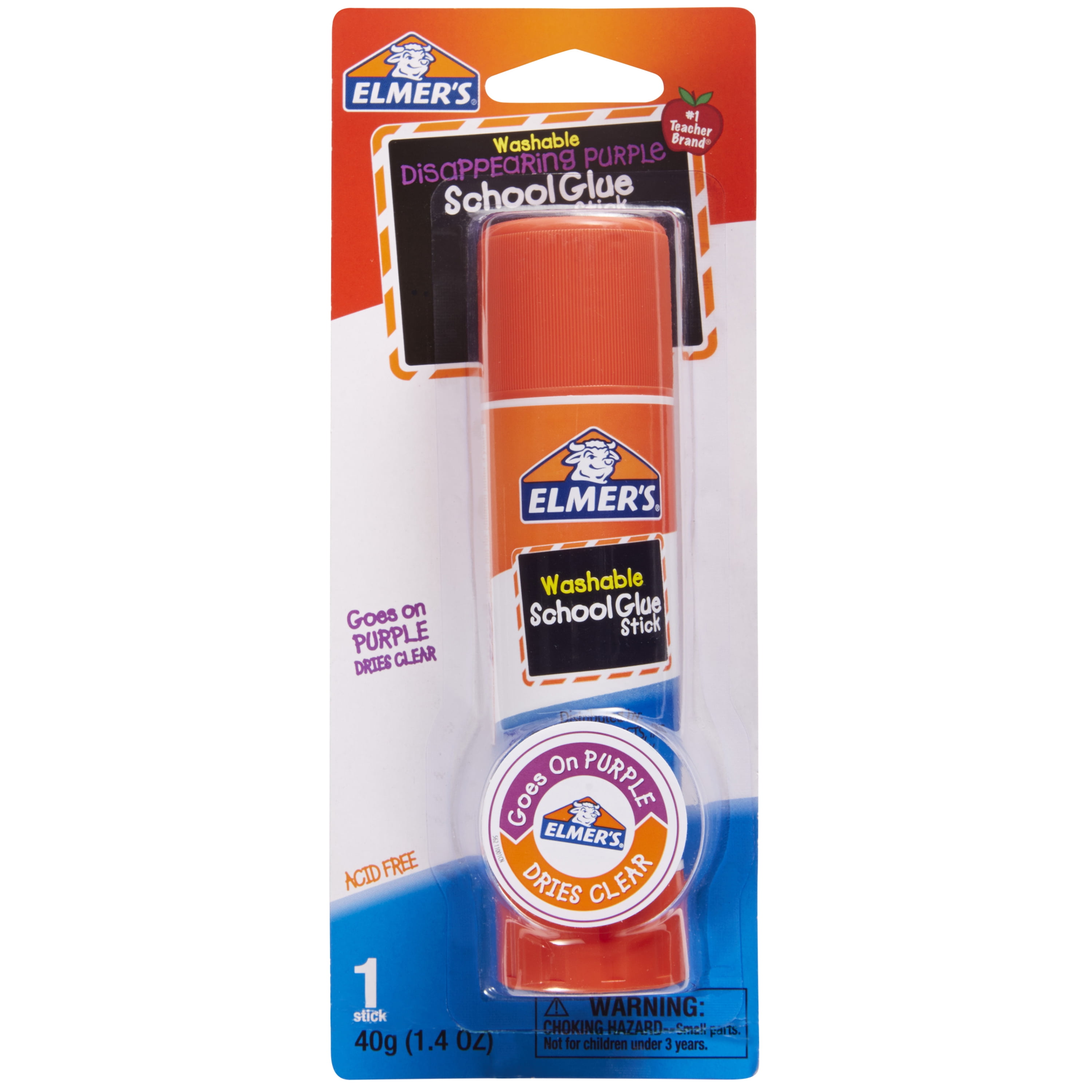  EPO61669  Elmer's Disappearing Purple School Glue Sticks - 40 g  per Stick - 12 Pack