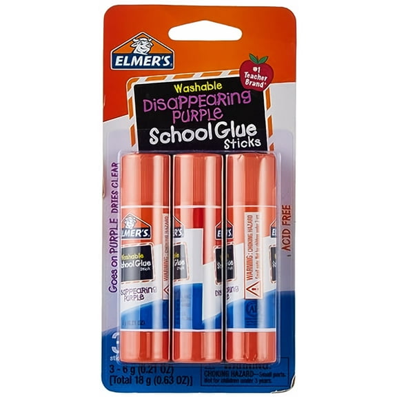 Elmer's Disappearing Purple Washable Glue Sticks 0.21 oz (Pack of 17)