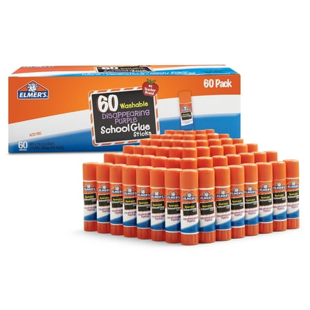 Elmer's Disappearing Purple Washable Glue Sticks, 0.24 oz, 60 Count