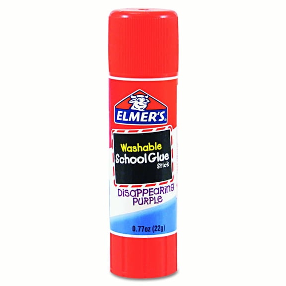 Elmer's Disappearing Purple Washable Glue Sticks, Clear, 12 Count