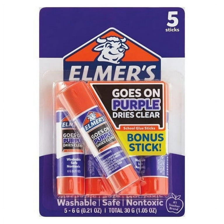 Elmer's Giant Disappearing Purple Washable School Glue Sticks, 3