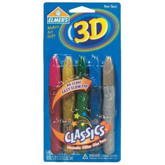 Elmer's E642 3D Washable Paint Pens 5 Pack (Pack of 36)