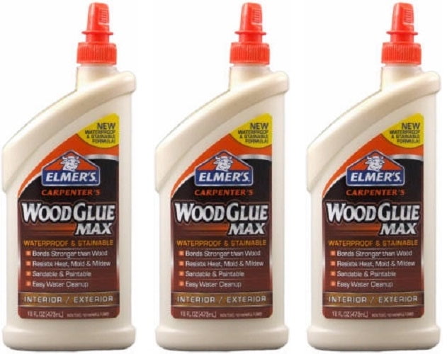 Elmer's E7310 16 oz Stainable Waterproof Carpenters Indoor/Outdoor Wood Glue - Quantity of 3