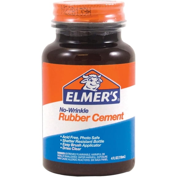 Elmer's Easy to Use Repositionable Adhesive Rubber Cement, 4 oz