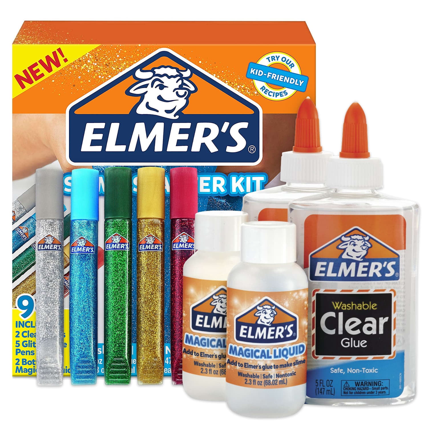 Elmer’s Slime Starter Kit, Clear School Glue, Glitter Glue Pens ...