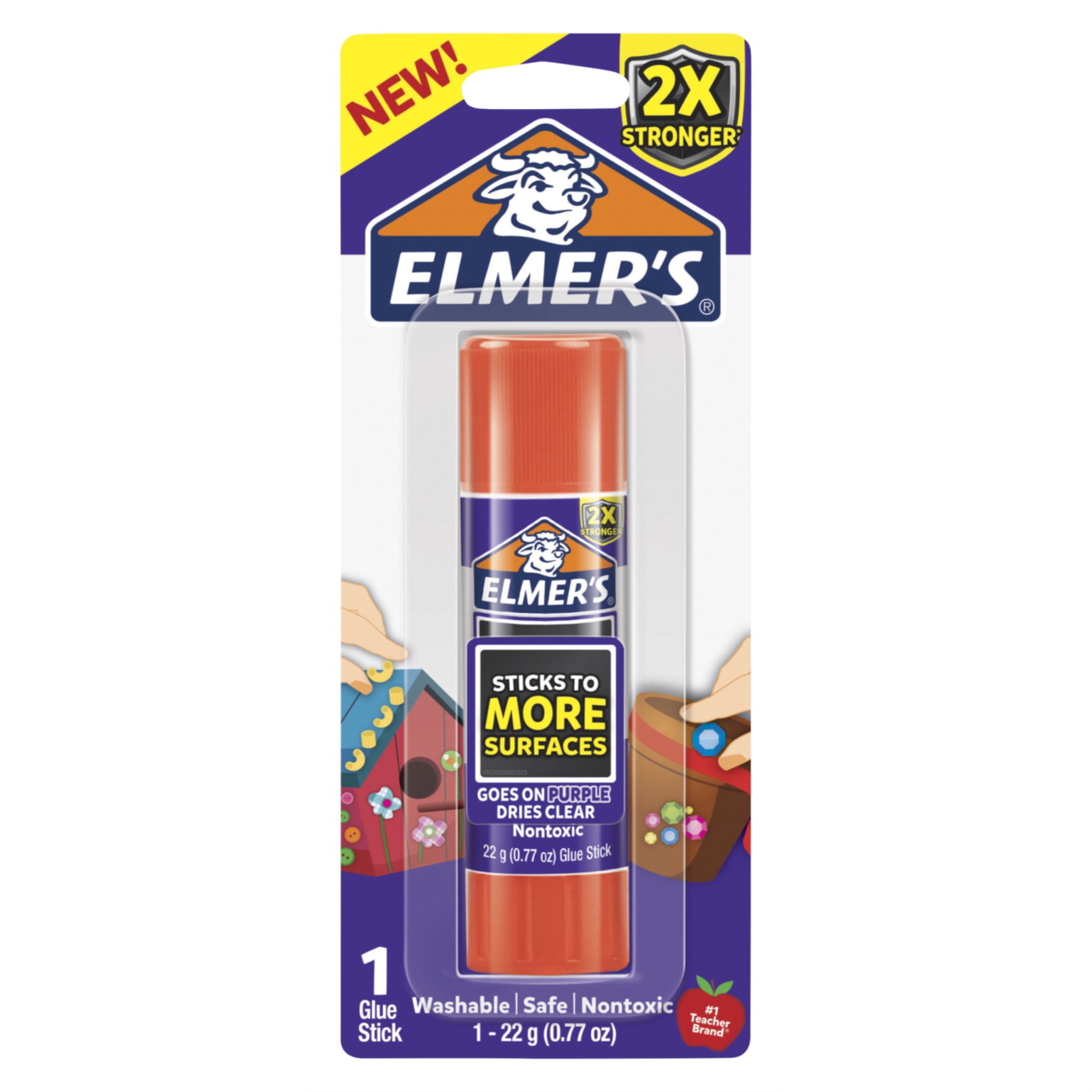 Elmer's Office Strength Glue Sticks, All Purpose, 0.77 Oz., Clear, Pack Of  3