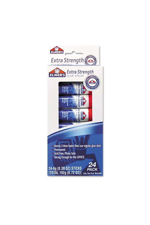 Extra-Strength Office Glue Sticks, 0.28 Oz, 24 Ct