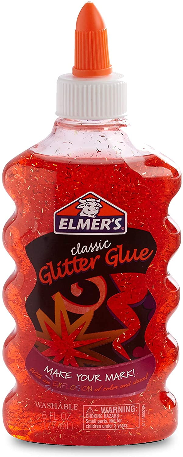 Elmer's Glitter Glue, Washable, Red, 6 oz., 1 Count