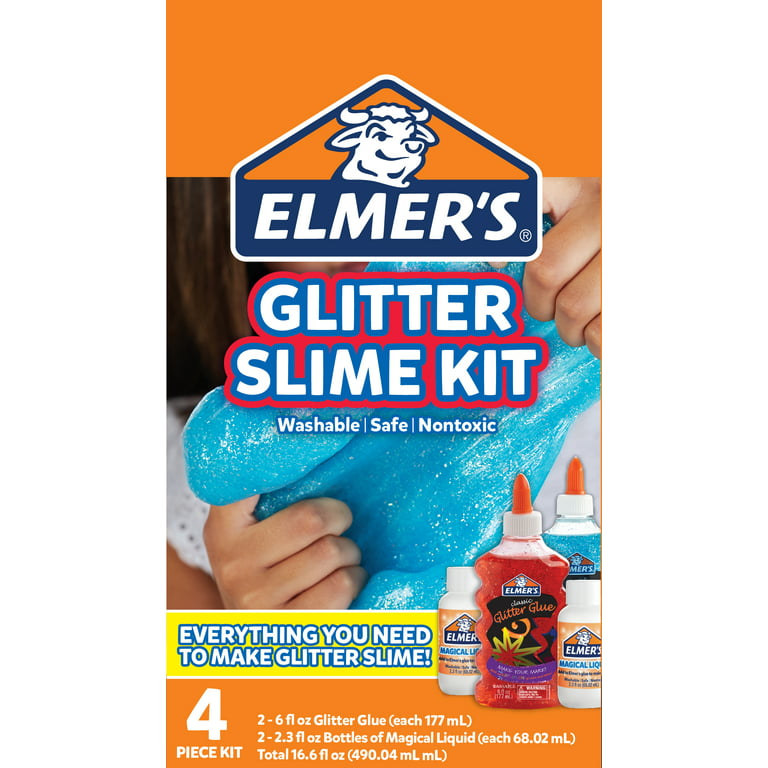 Elmer's RNAB073K42ZL3 elmer?s slime starter kit, clear school glue, glitter  glue pens & magical liquid activator solution, 9 count