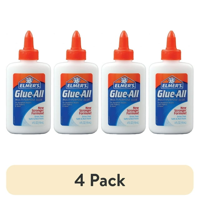 (4 pack) Elmer's GlueAll MultiPurpose Liquid Glue, Extra Strong, 4 oz., Great for Making Slime