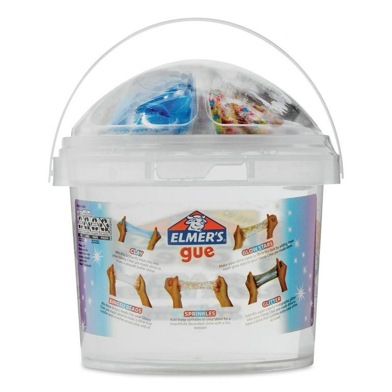 Elmer's Gue Premade Includes 5 Sets of Slime Add-ins, 3 Lb. Bucket, Glassy  Clear, Large