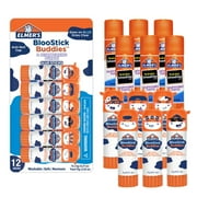Elmer's BlooStick Buddies and Disappearing Purple Glue Sticks, 6g, 12 Count