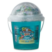Elmer’s Gue Pre-Made Slime, Blue Clear Slime, Includes 4 Sets of Unique Mix-Ins, 1.5-lb Bucket