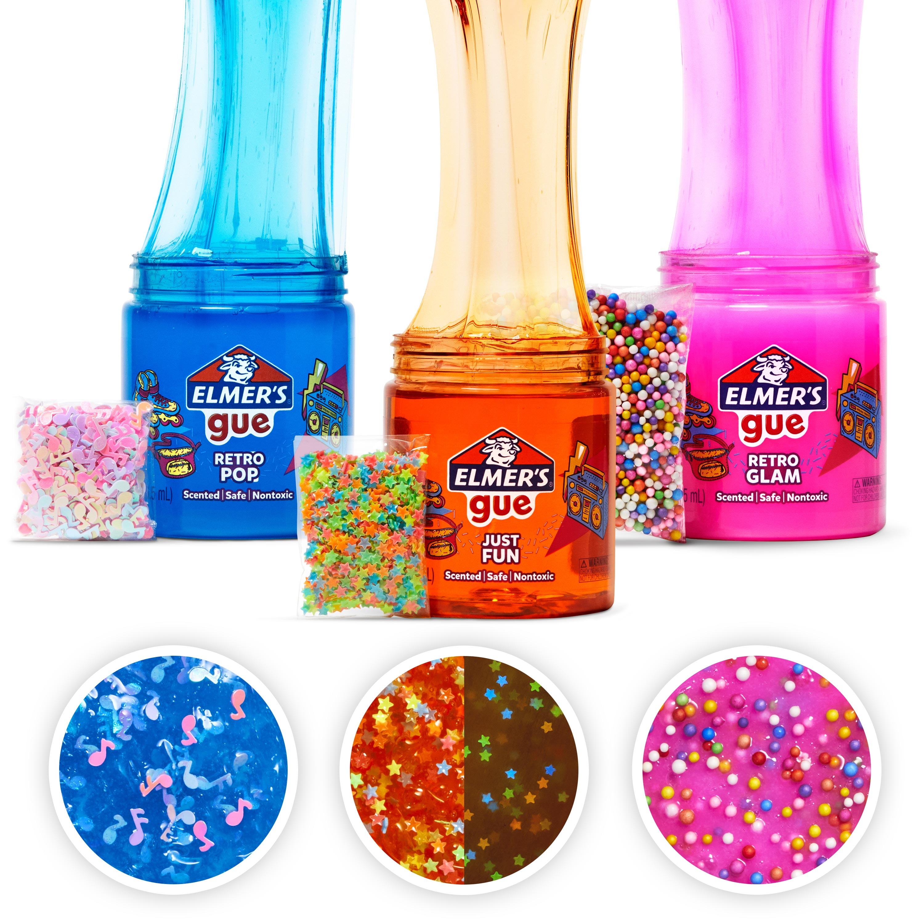 Elmer's Gue Animal Party Variety Scented Crunchy Slime and Bingsu Bead  Slime