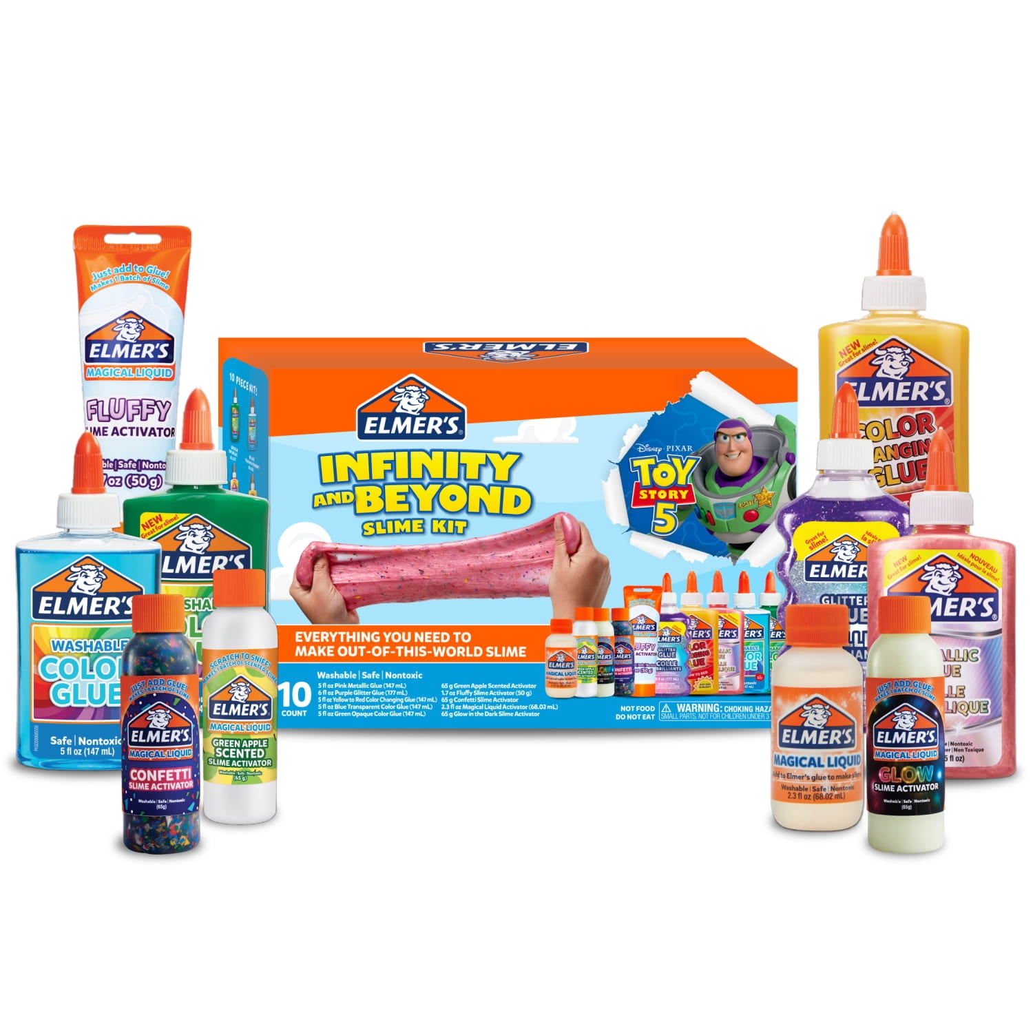 Elmer's Infinity and Beyond Slime Kit featuring Toy Story Characters, Slime Supplies, 10 Piece