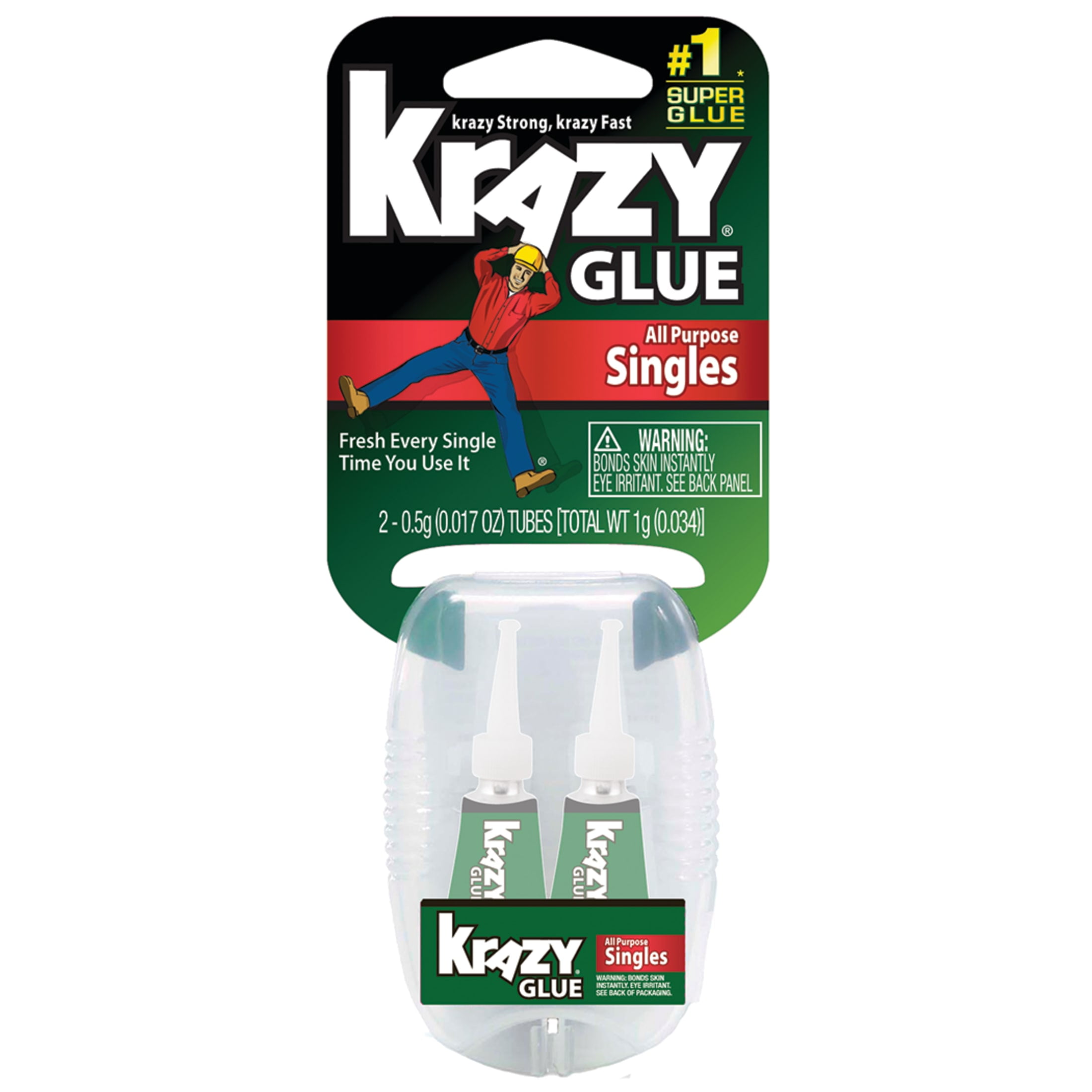 Elmer's Instant Krazy Glue, All-Purpose Single Use Tube, 2-Tube/Pkg.