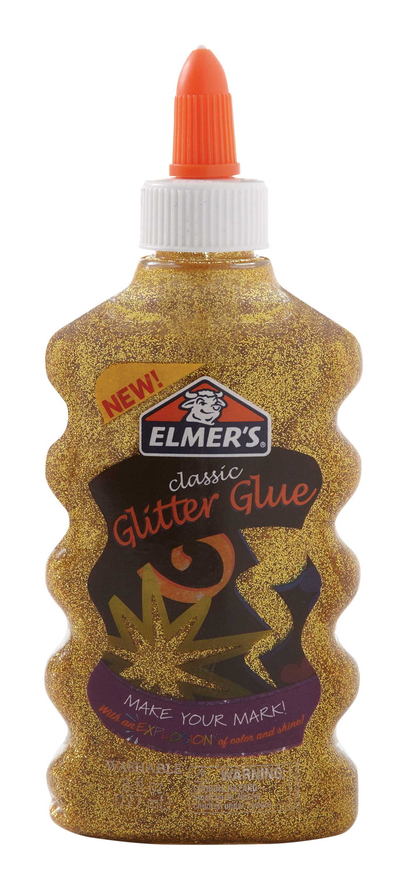 Elmer's Liquid Glitter Glue, Washable, Gold, 6 Ounces, 1 Count - Great for Making Slime